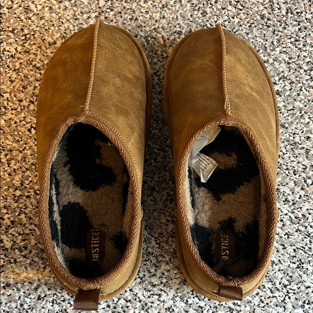 Justice Brown Suede Slip-On Shoes